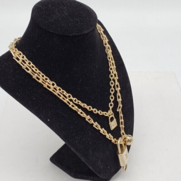 Authentic Louis Vuitton Lock & Key W/ Unbranded Stainless Steel Padlock Chain - Picture 5 of 13